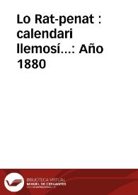 Lo Rat-penat : calendari llemosí... Año 1880 | Biblioteca Virtual Miguel de Cervantes