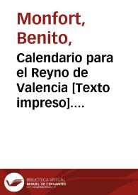 Calendario para el Reyno de Valencia. Año 1831 | Biblioteca Virtual Miguel de Cervantes