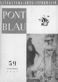 Pont blau : literatura, arts, informació. Any V, núm. 59, setembre del 1957 | Biblioteca Virtual Miguel de Cervantes