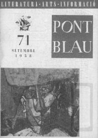 Pont blau : literatura, arts, informació. Any VII, núm. 71, setembre del 1958 | Biblioteca Virtual Miguel de Cervantes