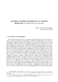 Alonso Zamora Vicente en "La Novela Popular". "Un balcón a la plaza" / Miguel Ángel Lozano Marco | Biblioteca Virtual Miguel de Cervantes