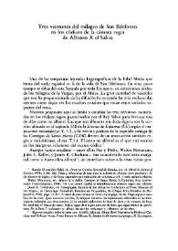 Tres versiones del milagro de San Ildefonso en los códices de la cámara regia de Alfonso X el Sabio / Anthony J. Cárdenas | Biblioteca Virtual Miguel de Cervantes