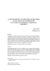 La recepción del teatro lírico extranjero en las crónicas teatrales de La Ilustración Española y Americana (1888-1898) / Marta Giné | Biblioteca Virtual Miguel de Cervantes