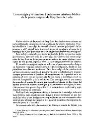 La nostalgia y el camino: fundamento cristiano-bíblico de la poesía original de fray Luis de León / Lourdes Morales-Gudmundsson | Biblioteca Virtual Miguel de Cervantes