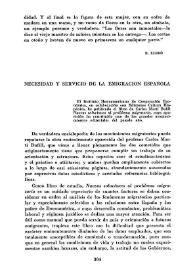 Necesidad y servicio de la emigración española / Raúl Chávarri | Biblioteca Virtual Miguel de Cervantes