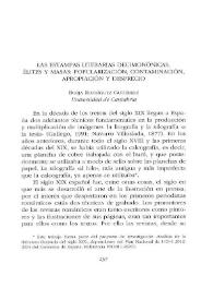 Las estampas literarias decimonónicas. Élites y masas: popularización, contaminación, apropiación y desprecio / Borja Rodríguez Gutiérrez | Biblioteca Virtual Miguel de Cervantes