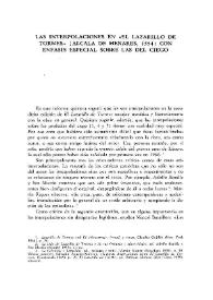 Las interpolaciones en "El Lazarillo de Tormes" (Alcalá de Henares, 1554) con énfasis especial sobre las del ciego  / Jack Weiner | Biblioteca Virtual Miguel de Cervantes