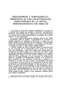 Terrateniente y subdesarrollo: perspectiva de una caracterización socio-literaria en la novela hispanoamericana del siglo XX / Julio Rodríguez-Luis | Biblioteca Virtual Miguel de Cervantes