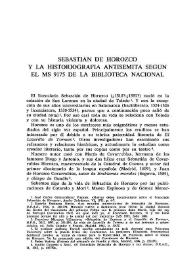 Sebastián de Horozco y la historiografía antisemita según el ms. 9115 de la Biblioteca Nacional  / Jack Weiner | Biblioteca Virtual Miguel de Cervantes