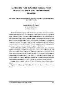 La realidad y los realismos desde la física cuántica: la posibilidad de un realismo cuántico / Benito Elías García Valero | Biblioteca Virtual Miguel de Cervantes