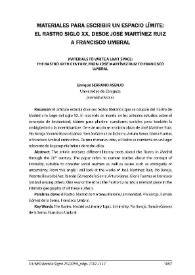 Materiales para escribir un espacio límite: el Rastro siglo XX, desde José Martínez Ruiz a Francisco Umbral / Enrique Serrano Asenjo | Biblioteca Virtual Miguel de Cervantes