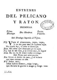 Entremes del pelicano y raton | Biblioteca Virtual Miguel de Cervantes