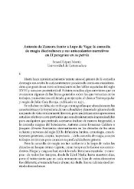 Antonio de Zamora frente a Lope de Vega: la comedia de magia dieciochesca y sus antecedentes narrativos en "El peregrino en su patria" / Ismael López Martín | Biblioteca Virtual Miguel de Cervantes