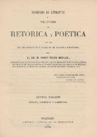 Elementos de literatura ó Tratado de retórica y poética para uso de los institutos y colegios de segunda enseñanza / por Pedro Felipe Monlau | Biblioteca Virtual Miguel de Cervantes