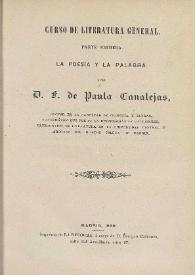 Curso de literatura general. Parte primera. La poesía y la palabra / por F. de Paula Canalejas | Biblioteca Virtual Miguel de Cervantes