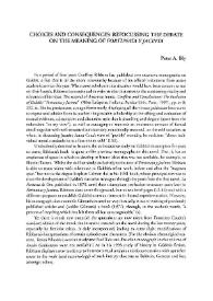 Choices and consequences: refocussing the debate on the meaning of "Fortunata y Jacinta" / Peter A. Bly | Biblioteca Virtual Miguel de Cervantes