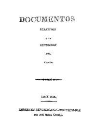 Documentos relativos a la rendición del Callao | Biblioteca Virtual Miguel de Cervantes