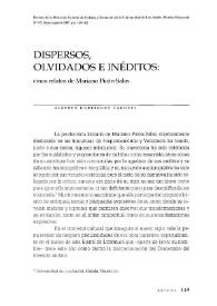 Dispersos, olvidados e inéditos: cinco relatos de Mariano Picón-Salas / Alberto Rodríguez Carucci | Biblioteca Virtual Miguel de Cervantes