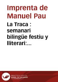 La Traca nova : semanari bilingüe festiu y lliterari. Época II Año VI Número 120 - 31 enero 1914 | Biblioteca Virtual Miguel de Cervantes