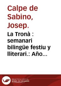 La Tronà : semanari bilingüe festiu y lliterari.: Año I Número 7 - 10 noviembre 1912 | Biblioteca Virtual Miguel de Cervantes