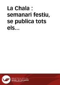 La Chala  : semanari festiu, se publica tots els disaptes: Año IV Número Tots Sants - 2 noviembre? 1929 | Biblioteca Virtual Miguel de Cervantes