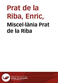 Miscel·lània Prat de la Riba | Biblioteca Virtual Miguel de Cervantes