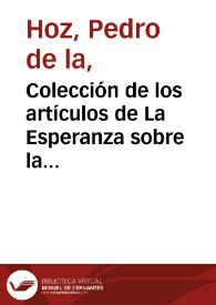 Colección de los artículos de La Esperanza sobre la historia del reinado de Carlos III en España, escrita por Antonio Ferrer del Río, de la Real Academia Española | Biblioteca Virtual Miguel de Cervantes