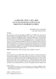 La idea de crítica del arte en el pensamiento estético de Francisco Giner de los Ríos / Ricardo Pinilla Burgos | Biblioteca Virtual Miguel de Cervantes