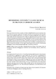 Reformismo, difusión y legado musical de Francisco Giner de los Ríos / Ferrán Riesgo | Biblioteca Virtual Miguel de Cervantes