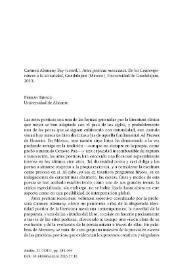 Carmen Alemany Bay (coord.), "Artes poéticas mexicanas. De los Contemporáneos a la actualidad", Guadalajara (México), Universidad de Guadalajara, 2015 / Ferran Riesgo | Biblioteca Virtual Miguel de Cervantes