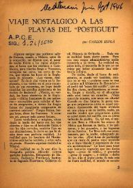 Viaje nostálgico a las playas del "Postiguet" / por Carlos Esplá | Biblioteca Virtual Miguel de Cervantes