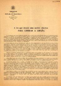 Mensaje institucional del General Emilio Herrera y Linares: "A los que deseen una acción efectiva para liberar a España" | Biblioteca Virtual Miguel de Cervantes