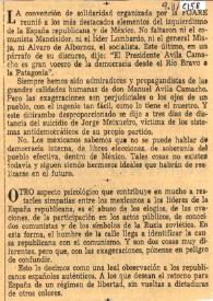 Convención de solidaridad organizada por la FOARE. Situación de los refugiados españoles en México | Biblioteca Virtual Miguel de Cervantes