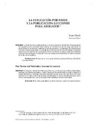 La evaluación por pares y la publicación: lecciones para abogados / Susan Haack | Biblioteca Virtual Miguel de Cervantes