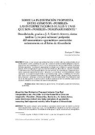 Sobre la in-distinción propuesta entre cómo son "posibles" las interpretaciones reales y unas que son "posibles" imaginariamente / Enrique P. Haba | Biblioteca Virtual Miguel de Cervantes