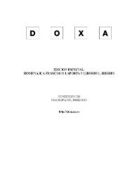 Doxa. Cuadernos de Filosofía del Derecho. Edición Especial: Homenaje a Francisco Laporta y Liborio L. Hierro | Biblioteca Virtual Miguel de Cervantes