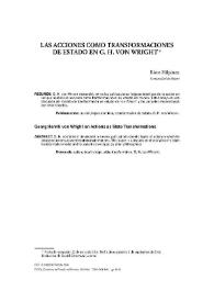 Las acciones como transformaciones de estado en G. H. von Wright / Risto Hilpinen | Biblioteca Virtual Miguel de Cervantes