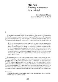 Max Aub. El exilio y el abandono de la realidad / David Becerra Mayor | Biblioteca Virtual Miguel de Cervantes