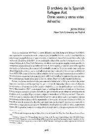 El archivo de la Spanish Refugee Aid. Otras voces y otras vidas del exilio
 / Justin Byrne | Biblioteca Virtual Miguel de Cervantes