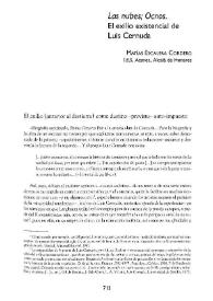 "Las nubes"; "Ocnos". El exilio existencial de Luis Cernuda
 / Matías Escalera Cordero | Biblioteca Virtual Miguel de Cervantes