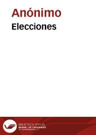 Elecciones | Biblioteca Virtual Miguel de Cervantes