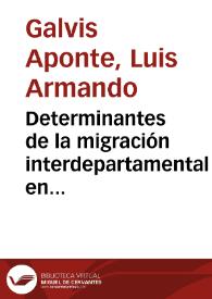 Determinantes de la migración interdepartamental en Colombia, 1988-1993 | Biblioteca Virtual Miguel de Cervantes