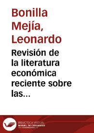 Revisión de la literatura económica reciente sobre las causas de la violencia homicida en Colombia | Biblioteca Virtual Miguel de Cervantes