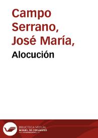 Alocución | Biblioteca Virtual Miguel de Cervantes