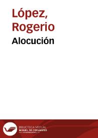 Alocución | Biblioteca Virtual Miguel de Cervantes