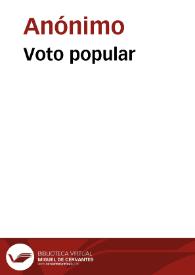 Voto popular | Biblioteca Virtual Miguel de Cervantes