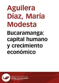 Bucaramanga: capital humano y crecimiento económico | Biblioteca Virtual Miguel de Cervantes