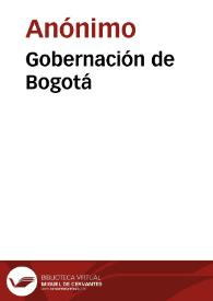 Gobernación de Bogotá | Biblioteca Virtual Miguel de Cervantes