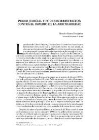 Poder judicial y poderes irrestrictos: contra el imperio de la arbitrariedad / Ricardo Cueva Fernández | Biblioteca Virtual Miguel de Cervantes