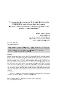 El proceso de secularización de la sociedad española (1960-2010): entre la Historia y la memoria
 / Rafael Ruiz Andrés | Biblioteca Virtual Miguel de Cervantes